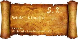 Sebő Klaudia névjegykártya